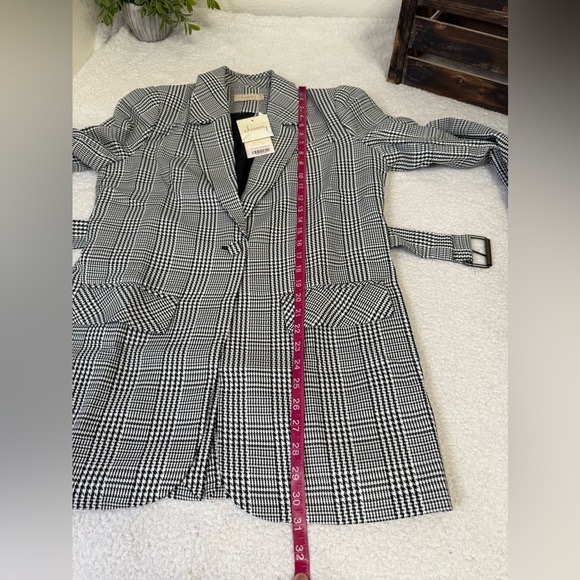 Choosy Black White Houndstooth Belted Jacket - Picture 11 of 15